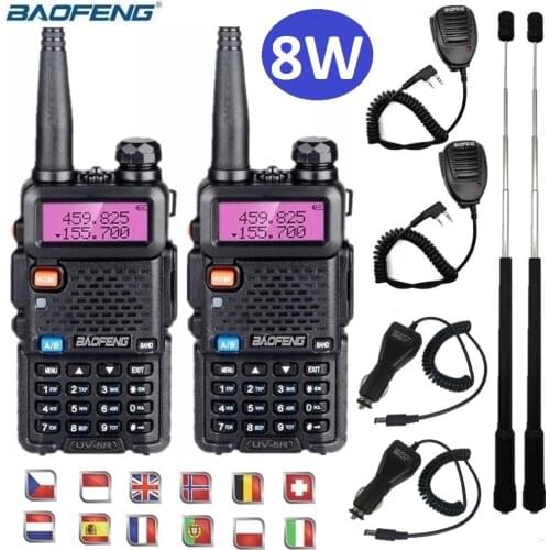 Real 8W Baofeng UV 5R Powerful Walkie Talkie Two Way Radio Transceiver VHF/UHF Dual Band CB Ham Radio Station UV-5R UV5R 20KM