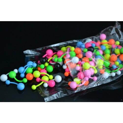 50PCS Neon Color Body Piericng jewelry-Navel Button Barbells Navel Rings14gx10x5/8mm