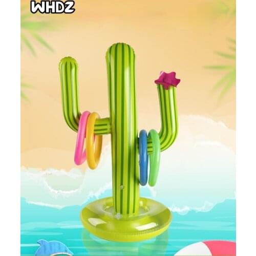 Outdoor Swimming Pool accessories Inflatable Cactus Ring Toss Game Set Floating Pool Toys Beach Party Supplies Party Bar Travel