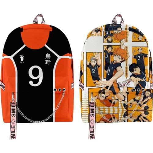 Anime Haikyu!! Hinata Shoyo Karasuno 3D Backpack School Bags Women Men Large Capacity Laptop Backpack Streetwear Travel Bags