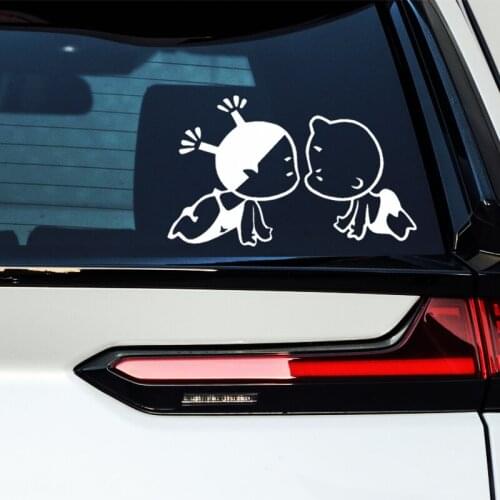 Car Stickers Kids Kissing Funny Lovely Cartoon Creative Decoration Decals Windshield Auto Tuning Styling Viinyls D15