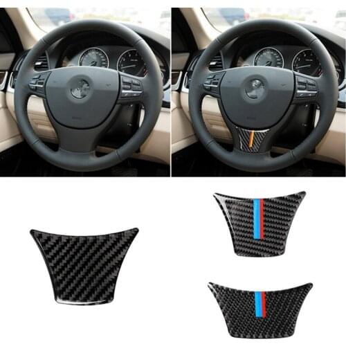 Car Sticker for BMW 528 525li F10 F18 5 Series 2011-2017 Carbon Fiber Steering Wheel Sticker M Stripe Color Emblem Decoration