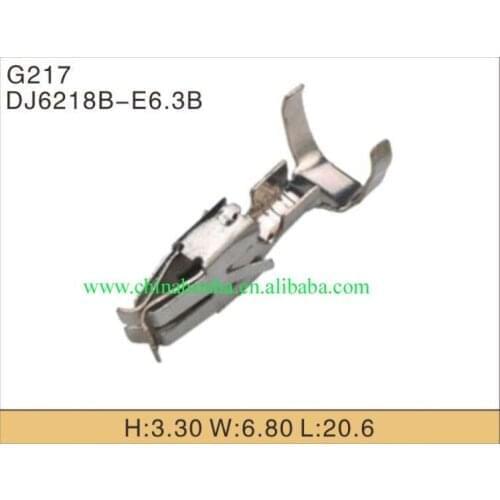 Free shipping 50pcs auto car splices wire 6.3 big terminal Crimp terminal Non-insulated auto female terminal