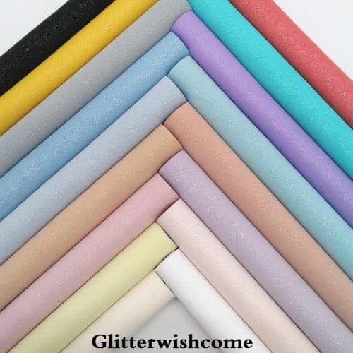 Glitterwishcome 21X29CM A4 Size Vinyl For Bows Suede Glitter Leather Fabirc Faux Leather Sheets for Bows, GM209A