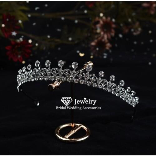 CC Wedding Crown Hairbands Hair Hoop Engagement Accessory for Women Bride Princess Tiara Jewelry Simple Design Headdress HG1315