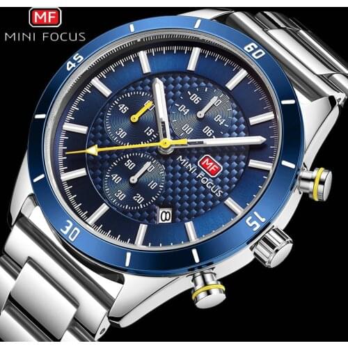 MINIFOCUS Army Multifunction Quartz Watch Men Business Sport Clock Male Full Mental Watch Strap Waterproof Gift Boyfriend 2020