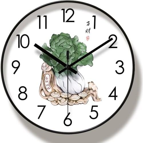 New 12 Inch Chinese Style Silent Clock Simple Personality Wall Clock Modern Design Living Room Clock Retro Wall Charts