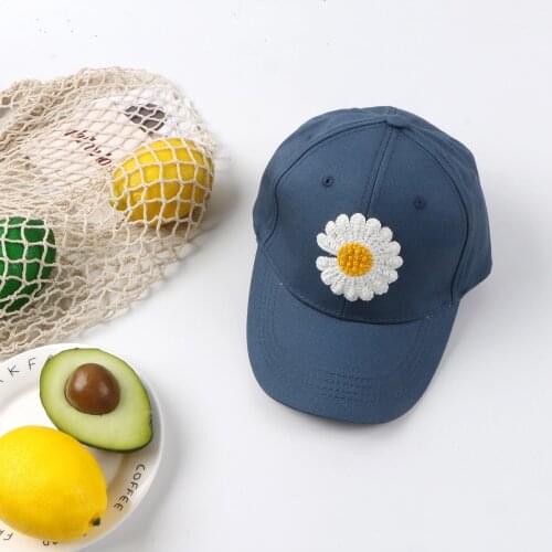 Children Small Daisy Sunflower Baseball Cap Web Celebrity Adjustable Boys And Girls Hip-Hop Pure Color Cap Sunshade Cap