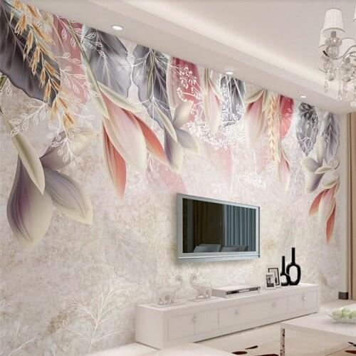 Diantu Customize Fashion retro hand-painted flowers Nordic simple American TV background wall custom large mural wallpaper mural