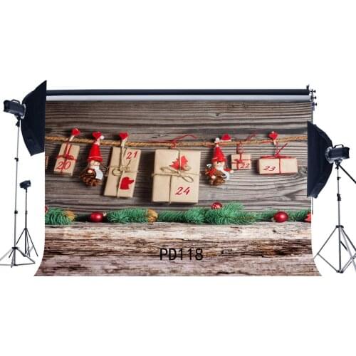 Photography Backdrops Christmas Ornaments Vintage Wood Floor Kids Adutls Merry Christmas Portraits Background
