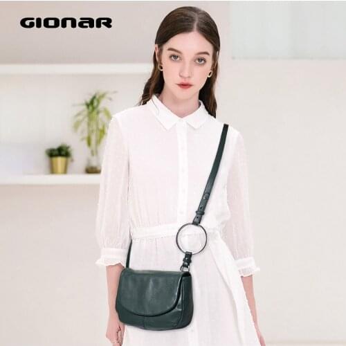 GIONAR Soft Genuine Leather Vintage Crossbody Shoulder Bags Women Ladies 2020 Small Luxury Designer Purses and Handbags