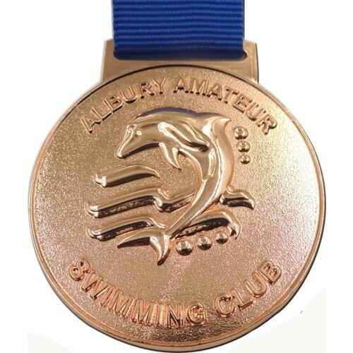 Customized 3D Gold SWIMMING Theme Award Medal cheap custom made swimming club medals low price albury amateur game medals