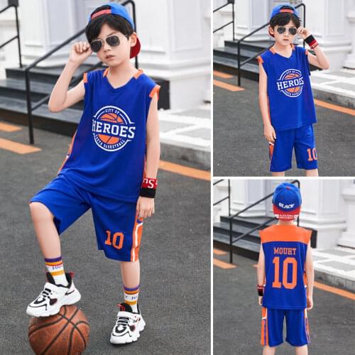 Youth vest Top shorts sets boy summer vest T-shirt suit kids sports quick-drying suit sleeveless vest two pieces 4-15 years
