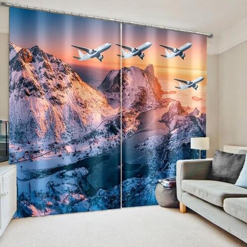 Beautiful Photo Fashion Customized 3D Curtains blue sky fly curtains 3D Window Curtains For Living Room Bedroom