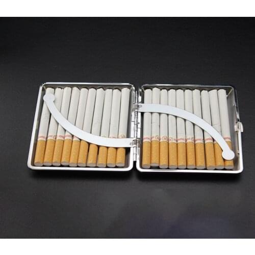 Creative fashion metal cigarette case retro moisture-proof pressure-proof leather cigarette protection box man woman gift