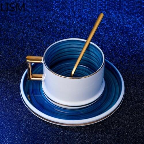 Mugs Coffee Cups Ceramic European Style Small Luxury Ceramic Cup Small Exquisite Suit Living Room Wind Cup and Saucer