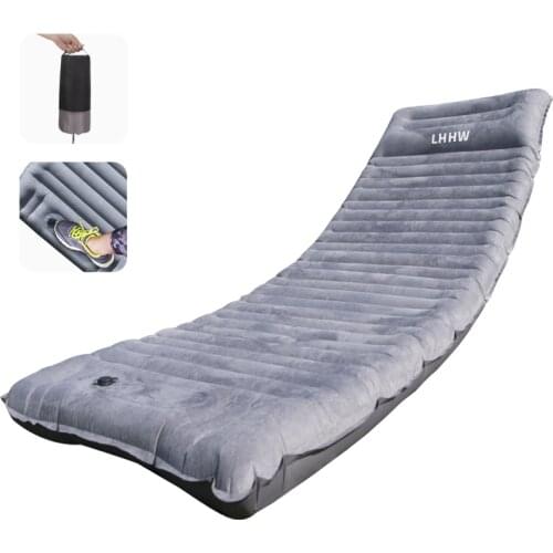 LHHW Inflatable Camping Mattress Ultralight Single Outdoor Sleeping Pad Portable Folding Bed Travel Sleeping Mat