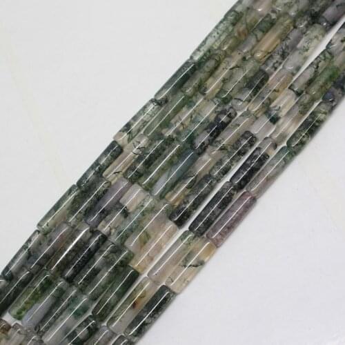 Mini. order is $7!4x14mm Natural Aquatic Plant Grass Agates Tube Round Loose Beads 15"