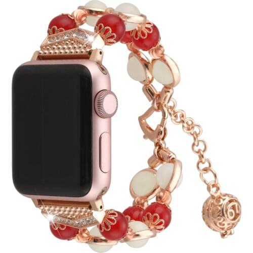 Luminous Agate Fashion Strap for Apple Watch Band Series 6/SE/5/4/3/2 Glow in Dark Metal Bracelet for iWatch 44mm 40mm 42mm 38mm