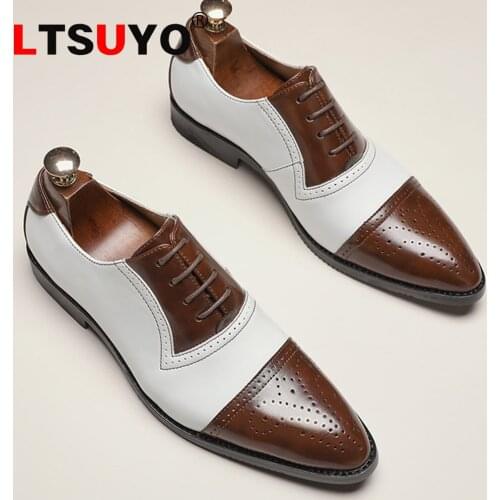 Mens Bullock casual leather shoes,fashion color matching plus size formal mens shoes,daily office business mens leather shoes