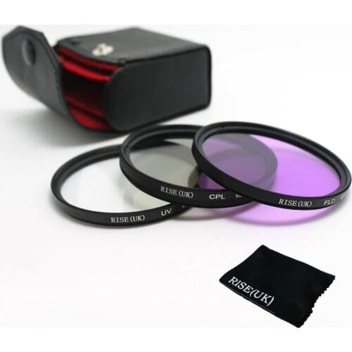 RISE(UK) 52mm Multi Coated Filter Kit UV + CPL + FLD for canon nikon sony camera
