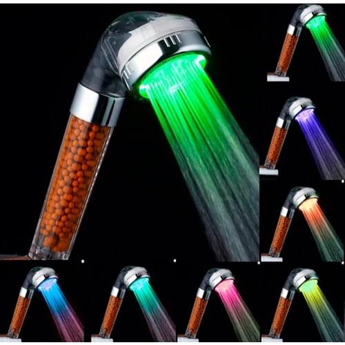 7 color Led Shower head Home Bathroom Fashion RGB 7 Colorful LED Light Water Bath Bathroom Filtration Shower Decorative Light