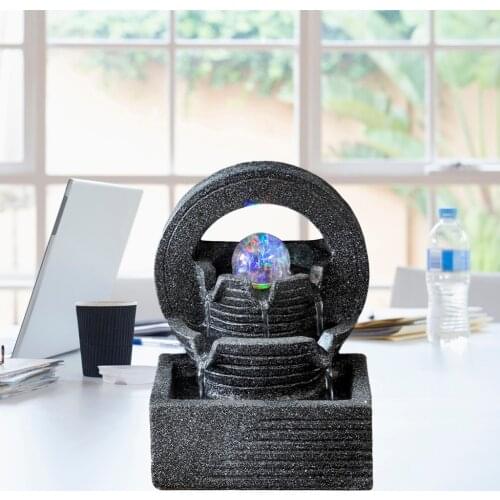 Tabletop Fountain Waterfalls Indoor Desktop Fountain Feng Shui Decoration for Home Office Bedroom Living Room Yoga Decoration