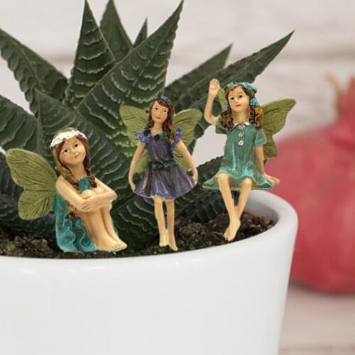 NEW 6pcs Miniature Fairies Figurines Accessories Outdoor Deco Mini Fairies Garden Outdoor Ornaments Decor Statue Accessories