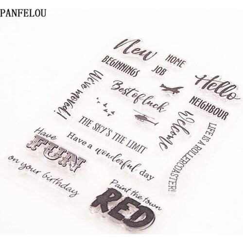 PANFELOU Happy blessing Transparent Silicone Rubber Clear Stamps cartoon for Scrapbooking/DIY Easter wedding album