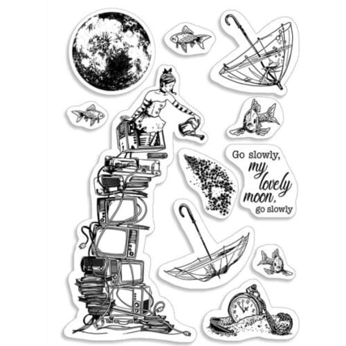 Love moon Clear Stamp Transparent seal for DIY scrapbooking/Card Making c658