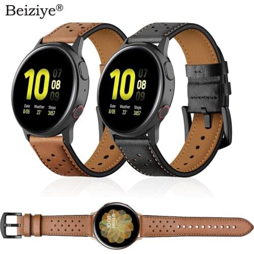 Genuine Leather Replacement strap for Samsung Galaxy Watch Active 2 40mm 44mm Sport Smart Watch Bracelet Bands Belt Accessory
