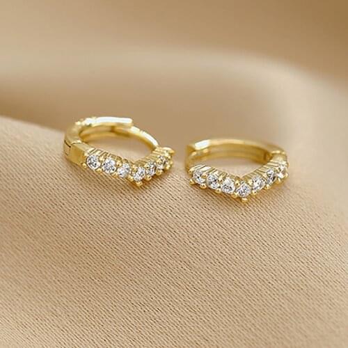 Cubic Zircon Crystal Earrings Stainless Steel Cartilage Stud Earrings Helix Tragus Conch Screw Back Ear Piercing Earring Jewelry