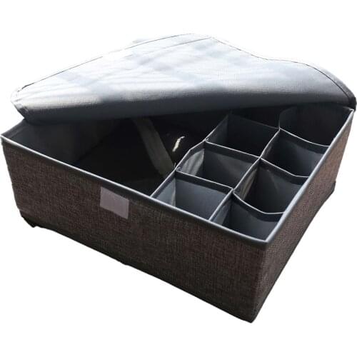 Modern Bamboo spline waterproof yarn-dyed fabric laundry basket folding basket underwear basket with cover