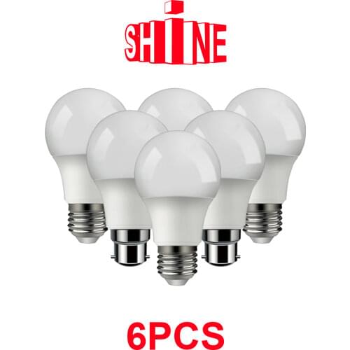 LED Bulb A60 9W 6pcs/Lot High Brightness E27 B22 Lampada 220V-240V 3000K 6000K Bombilla