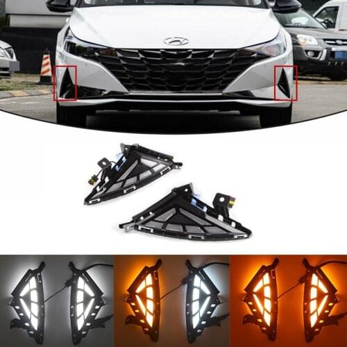 LED DRL Daytime Running Light Fog Lamp Turn Signal Light Assembly for Hyundai Elantra 2020 2021