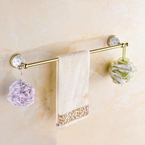Vidric bathroom hardware towel bar with hooks gold chrome rose gold creamic holder with diamonds bathroom accessories hangers F
