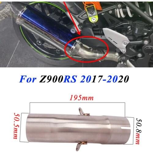 Motorcycle Exhaust Pipe 51mm Slip On For KAWASAKI Z900RS 2017 - 2020 2019 Z900 RS Muffler Modified Connection Middle Tube Link