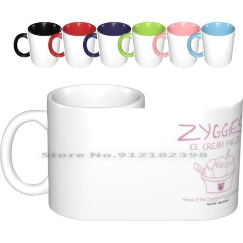 Zyggies Ice Cream Parlor Ceramic Mugs Coffee Cups Milk Tea Mug Bill And Ted Zyggie Piggy Ziggy Piggy San Dimas Ice Cream Party
