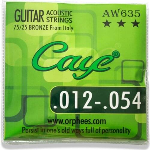 10 Sets Orphee CAYE Series AW635 Stainless Steel 75/25 Phosphor Bronze Acoustic Guitar Strings (012-054)