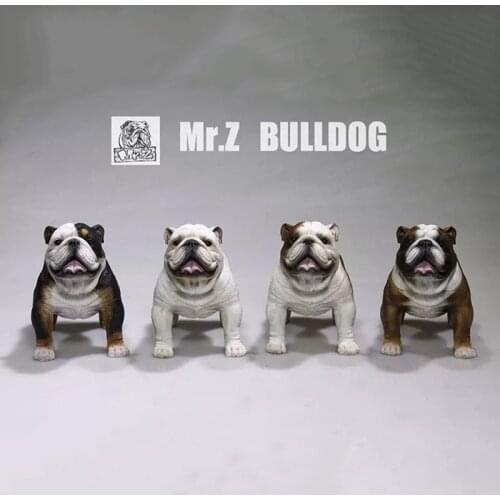 11CM Mr.Z 1/6 Scale Simulation Animal dog English Bulldog Model Toy Kids Toy Gift Model F 12" Action Figure Scene Car Decoration