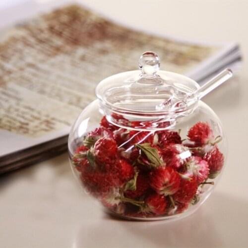 250ml Crystal Jar Sugar Bowl Kitchen Storage Sets with Cover and Spoon Seasoning Jar For Kitchen sucrier boule Tarro de