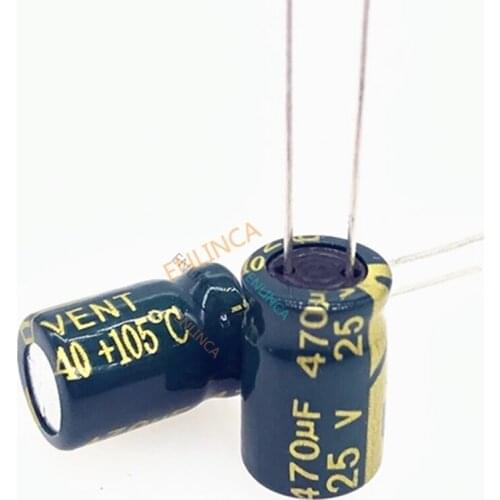 30pcs/lot 25V 470UF 8*12 High Frequency Low Impedance Aluminum Electrolytic Capacitor 470uf 25v 20