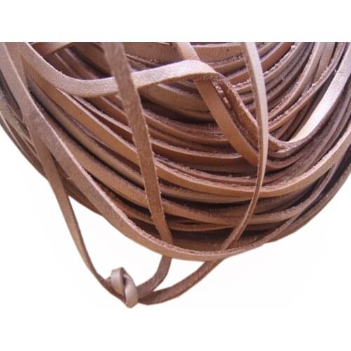 5Meters 3mm Flat Soft Natural Real Leather Cord For Bracelets & Bangles & pulseras Jewelry Making
