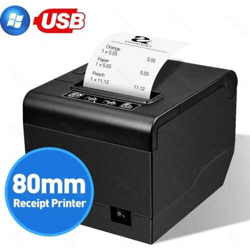 80mm Thermal Receipt Bill Printers Kitchen POS Ticket Printer USB/Ethernet ports inkless Printer Shop Restaurant ESC/POS