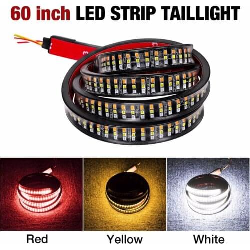 Car Accessories LED Tailgate Light Bar 60-Inch Triple-Row Triple-Color Waterproof Light Turn Signal Brake Light Reverse Light