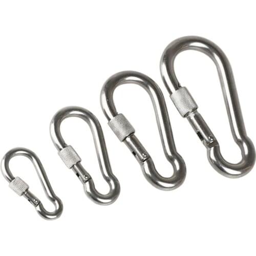 Safety hiking china suppiled stainless steel carabineer hook 5*50mm ,20pieces per lot/pack