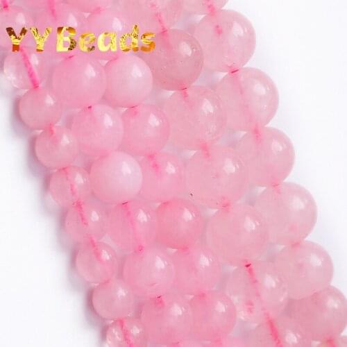 Natural Stone Rose Quartz Beads Pink Crystals Beads Round Loose Beads For Jewelry Making DIY Charms Bracelets 4 6 8 10 12mm 15"