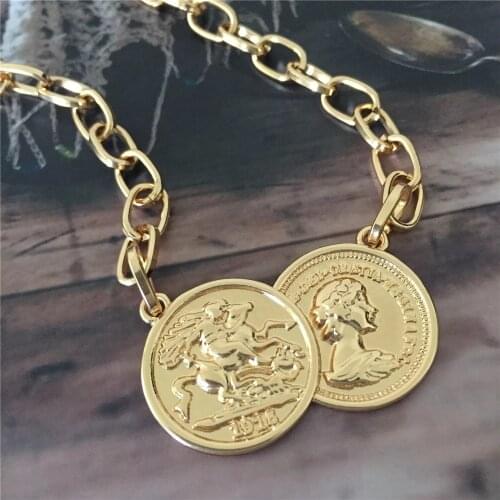 Cristal Punk Fashion Women Gold Color Chain Cute Small Cross Square Coin Pendant Boho Necklace Femme Wedding Jewelry Wholesale