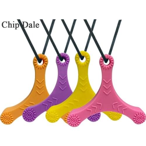 Chip Dale Silicone Teether Baby Molar Sticks Darts Chewed Necklace for Autistic Children Baby Products 7 colors