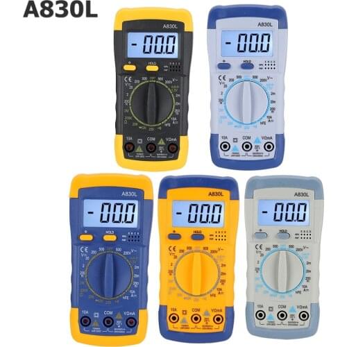A830L LCD Digital Multimeter AC DC Voltage Diode Freguency Multitester Current Tester Luminous Display with Buzzer Function